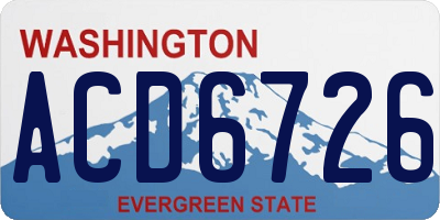 WA license plate ACD6726