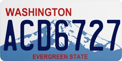 WA license plate ACD6727