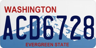 WA license plate ACD6728