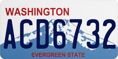 WA license plate ACD6732