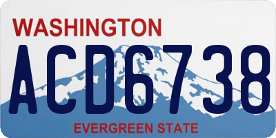 WA license plate ACD6738