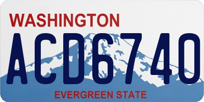 WA license plate ACD6740