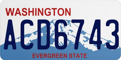 WA license plate ACD6743