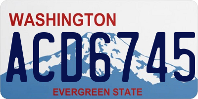 WA license plate ACD6745