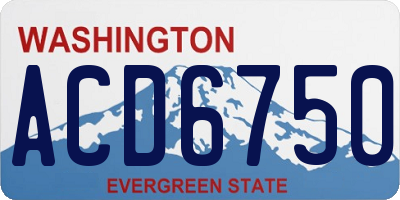 WA license plate ACD6750