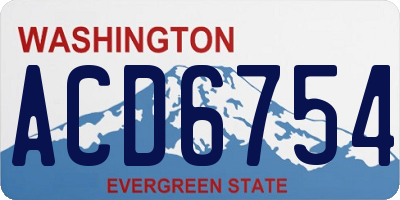 WA license plate ACD6754