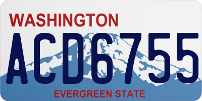 WA license plate ACD6755