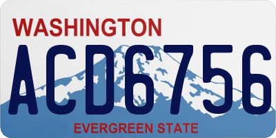 WA license plate ACD6756