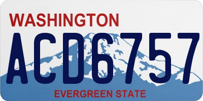 WA license plate ACD6757