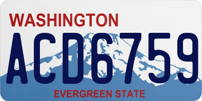 WA license plate ACD6759
