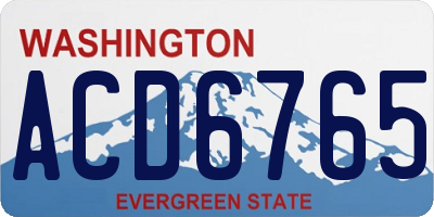 WA license plate ACD6765
