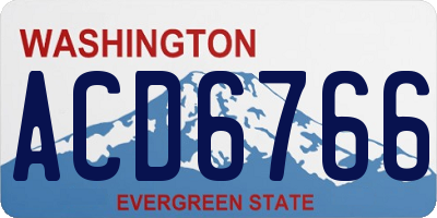 WA license plate ACD6766