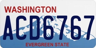 WA license plate ACD6767