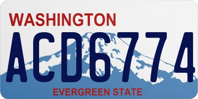 WA license plate ACD6774