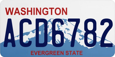 WA license plate ACD6782