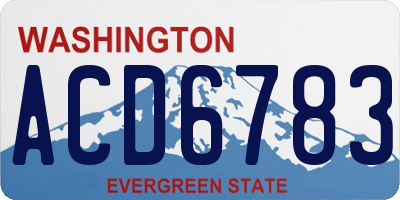 WA license plate ACD6783