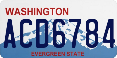WA license plate ACD6784