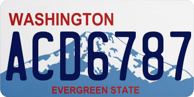 WA license plate ACD6787