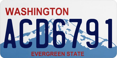 WA license plate ACD6791