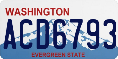 WA license plate ACD6793