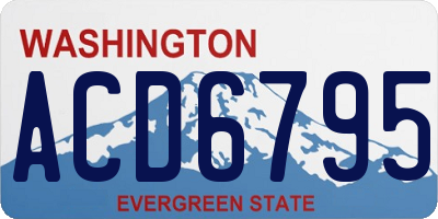 WA license plate ACD6795