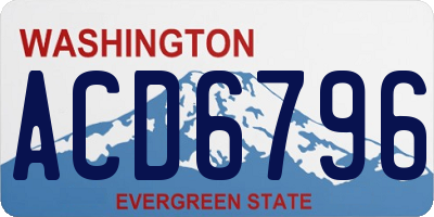 WA license plate ACD6796