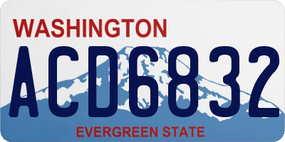 WA license plate ACD6832