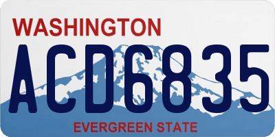 WA license plate ACD6835