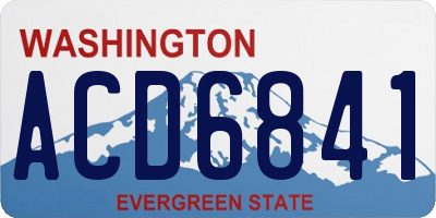 WA license plate ACD6841