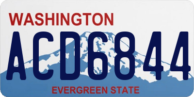 WA license plate ACD6844
