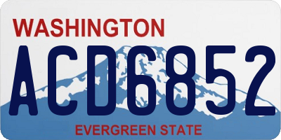 WA license plate ACD6852