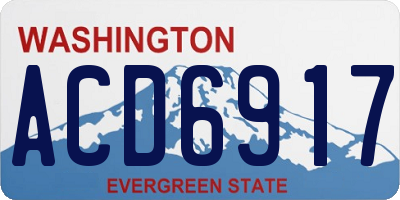 WA license plate ACD6917