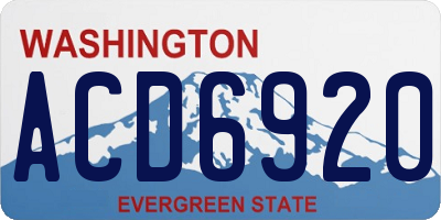 WA license plate ACD6920