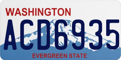 WA license plate ACD6935