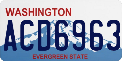 WA license plate ACD6963