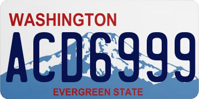 WA license plate ACD6999