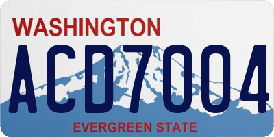 WA license plate ACD7004