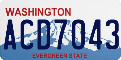 WA license plate ACD7043
