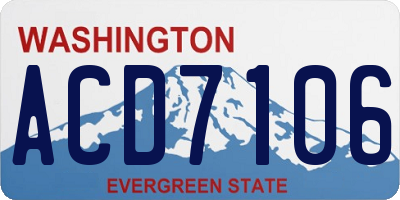 WA license plate ACD7106
