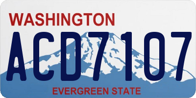 WA license plate ACD7107