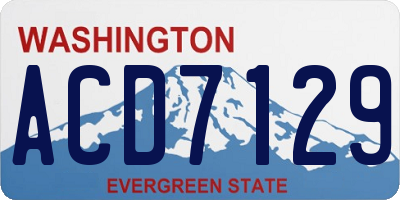 WA license plate ACD7129