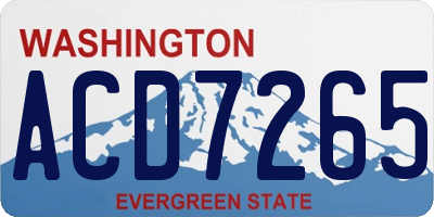 WA license plate ACD7265