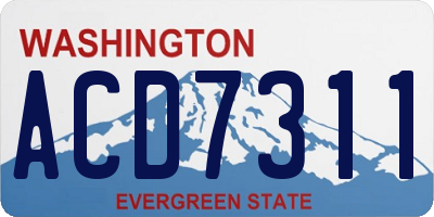 WA license plate ACD7311