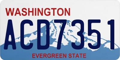 WA license plate ACD7351
