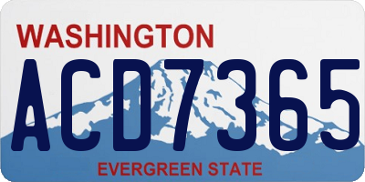 WA license plate ACD7365