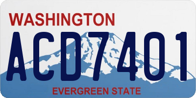 WA license plate ACD7401