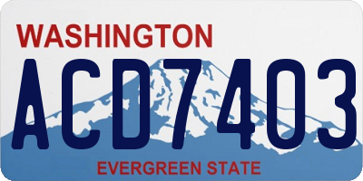 WA license plate ACD7403