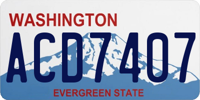 WA license plate ACD7407