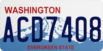 WA license plate ACD7408
