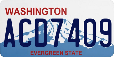 WA license plate ACD7409